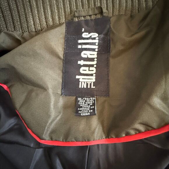 INTL Details Faux Fur Detachable Hood Coat Olive Green Water Resistant Size XL - Picture 9 of 12